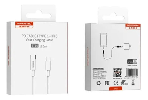 Cable SOMOSTEL SMS-BT10 USB C - Lightning
