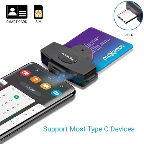 Lector de Cédula de Identidad Rocketek CSCR3 USB C