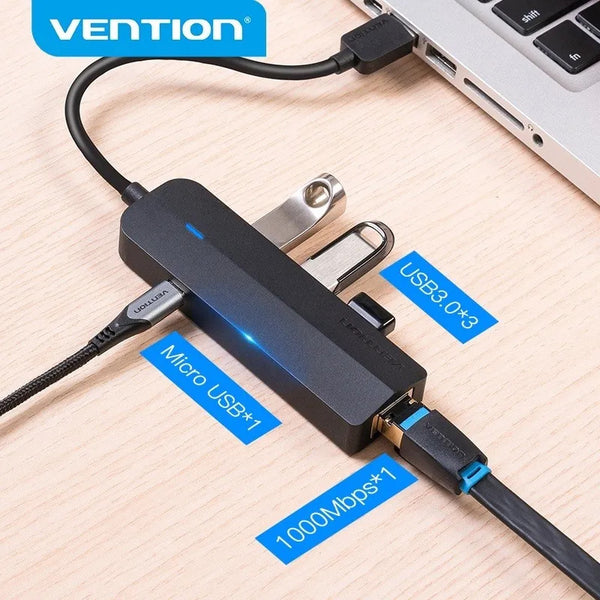 Tarjeta de Red Vention USB 3.0 Gigabit CHNBB con HUB