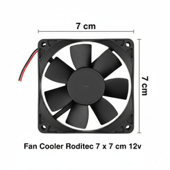 Fan Cooler Roditec 7 x 7 cm 12v