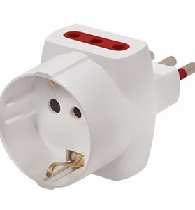 Adaptador Ficha Conatel Shucko a 2 Modular 3 en Línea