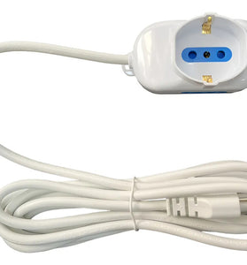 Zapatilla Fupesa 1 Schuko 2 Tomas Tres En Linea 3 Mts Blanco