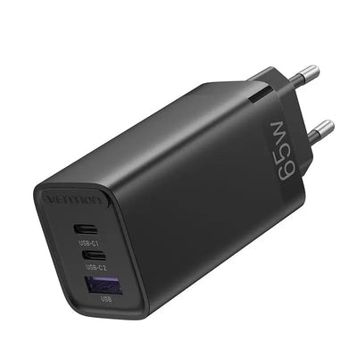 Cargador Vention 65w 3 puertos USB (C+C+A) FEDB0-EU