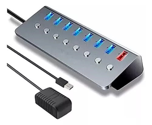 Hub USB 8 puertos 3.0 con alimentación Rocketek