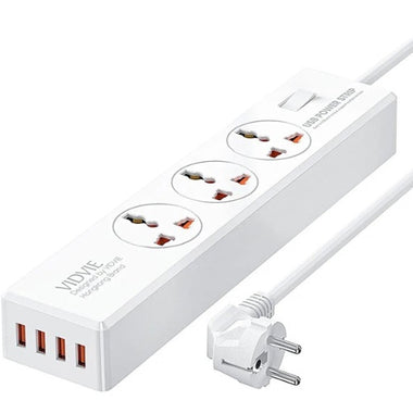 Zapatilla   3 Tomas con llave Vidvie 2400W con USB