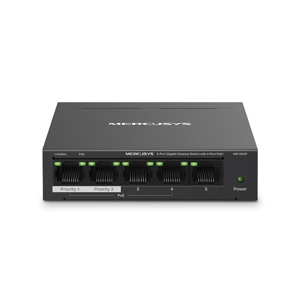 Switch Mercusys MS105GP 5 Puertos 4 POE 65W