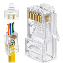 Conector RJ45 PLASTICO Pass trough Innova CAT 6A 100 unidade