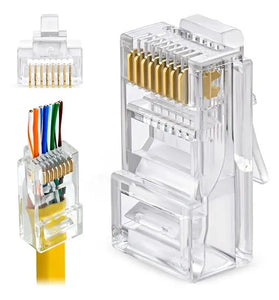Conector RJ45 PLASTICO Pass trough Innova CAT 6A 100 unidade
