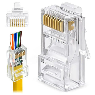 Conector RJ45 PLASTICO Pass trough Innova CAT 6A 100 unidade