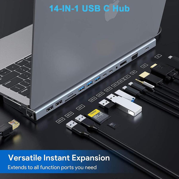 Docking USB-C Rocketek 14 en 1 Gigabit