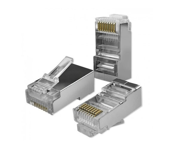 Conector RJ45 Pass trough CAT 5e 100 unidades BLINDADO