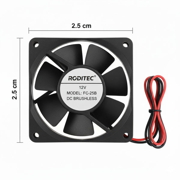 Fan Cooler Roditec 2,5 x 2,5 cm 12v