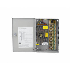 Fuente Gabinete Metalico 12V 20A 18 Canales c/Respaldo