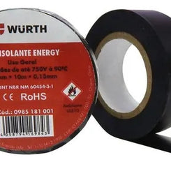Cinta Aisladora Wurth 19mm 25 Metros Negra