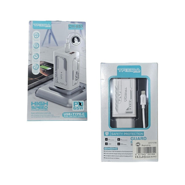 Cargador compatible USB C  65W PD Treqa CH653