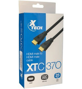 Cable HDMI M/M 7.62 mts 25 Ft Flat Xtech XTC 370