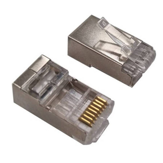 Conector RJ45 Pass trough CAT 6A 100 unidades BLINDADO