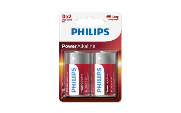 Pila Alcalina Philips D x 2 unidades