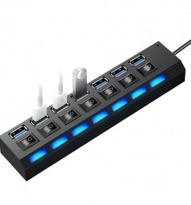 Hub USB 2.0 7 Puertos con Llave