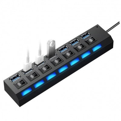 Hub USB 2.0 7 Puertos con Llave