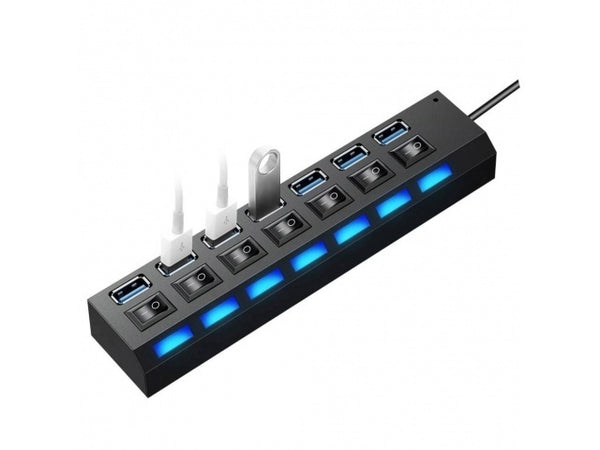 Hub USB 2.0 7 Puertos con Llave