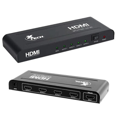 Splitter HDMI 1x4 Puertos con Fuente Xtech