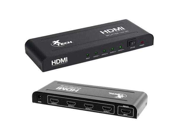 Splitter HDMI 1x4 Puertos con Fuente Xtech