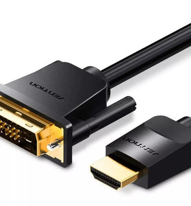 Cable HDMI M a DVI-D M 3Mts Bi DIireccional ABFBI Vention