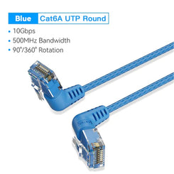 Patchcord Vention 3 Metros 90° Azul - Celeste CAT6A IBOLI