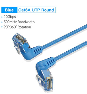 Patchcord Vention 3 Metros 90° Azul - Celeste CAT6A IBOLI