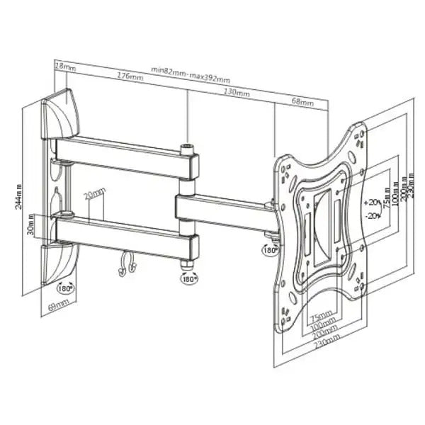 Soporte para TV LPA51-223 Movil hasta 42'' Hasta 20kg