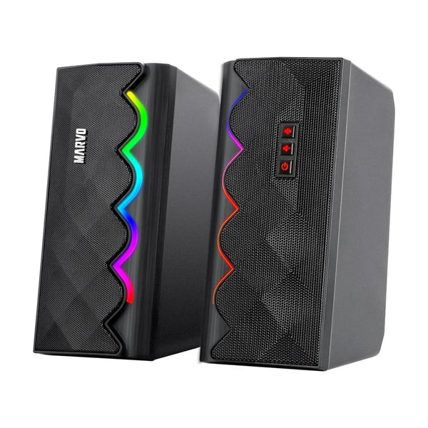 Parlantes Gaming Pc Marvo Bluetooth Con Iluminación Rgb
