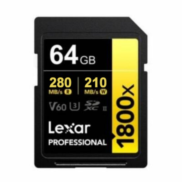 Memoria SDXC Lexar Pro 1800X 64GB UHS-II Gold Series