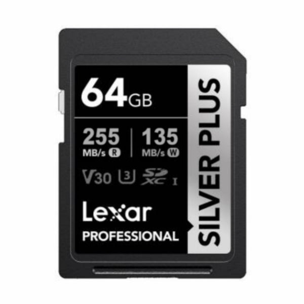 Memoria SDXC Lexar Silver Plus 64GB UHS-I U3 V30