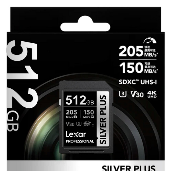 Memoria SDXC Lexar Silver Plus 512GB UHS-I U3 V30
