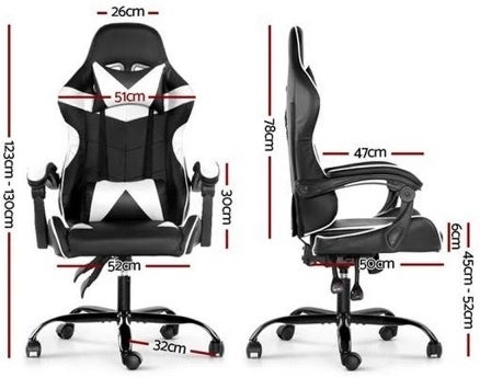 Silla Gamer ROM Negro/Blanco Reclinable