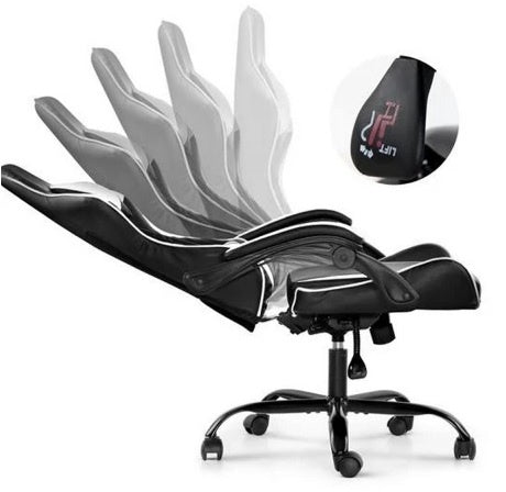 Silla Gamer ROM Negro/Blanco Reclinable