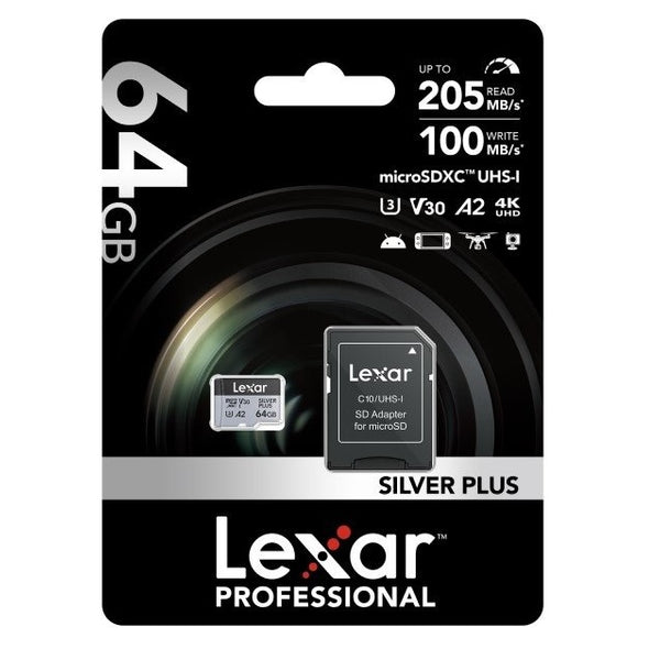 Memoria microSDXC Lexar Professional 64GB Silver Plus