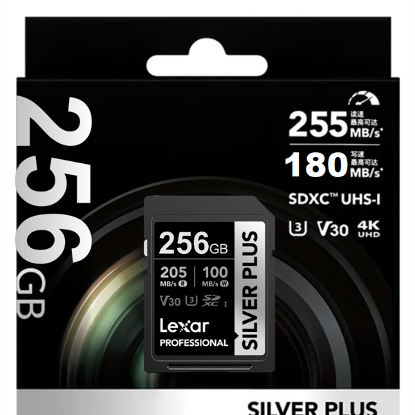 Memoria SDXC Lexar Silver Plus 256GB UHS-I U3 V30